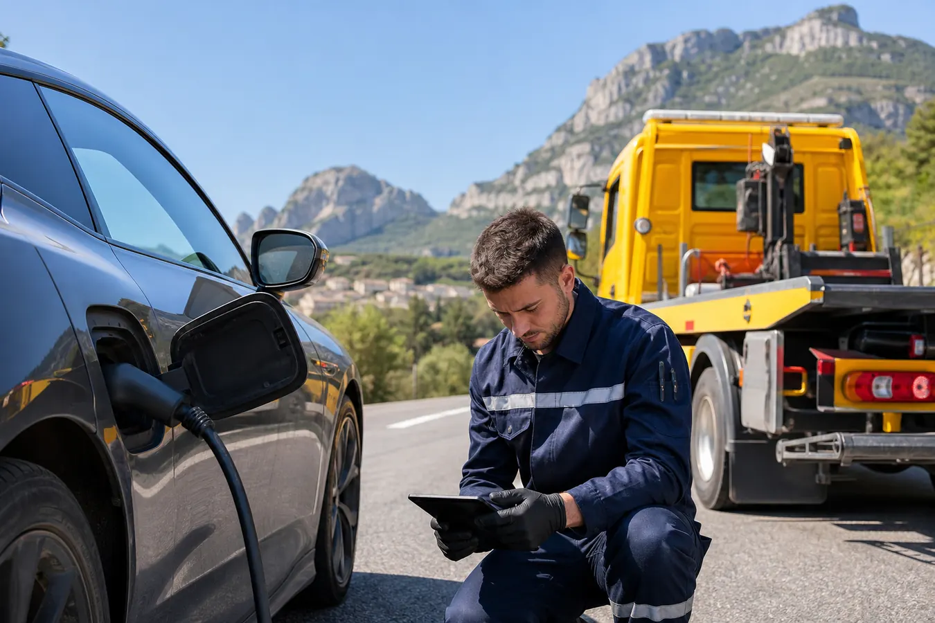 Assistance sur un véhicule électrique en panne en région PACA