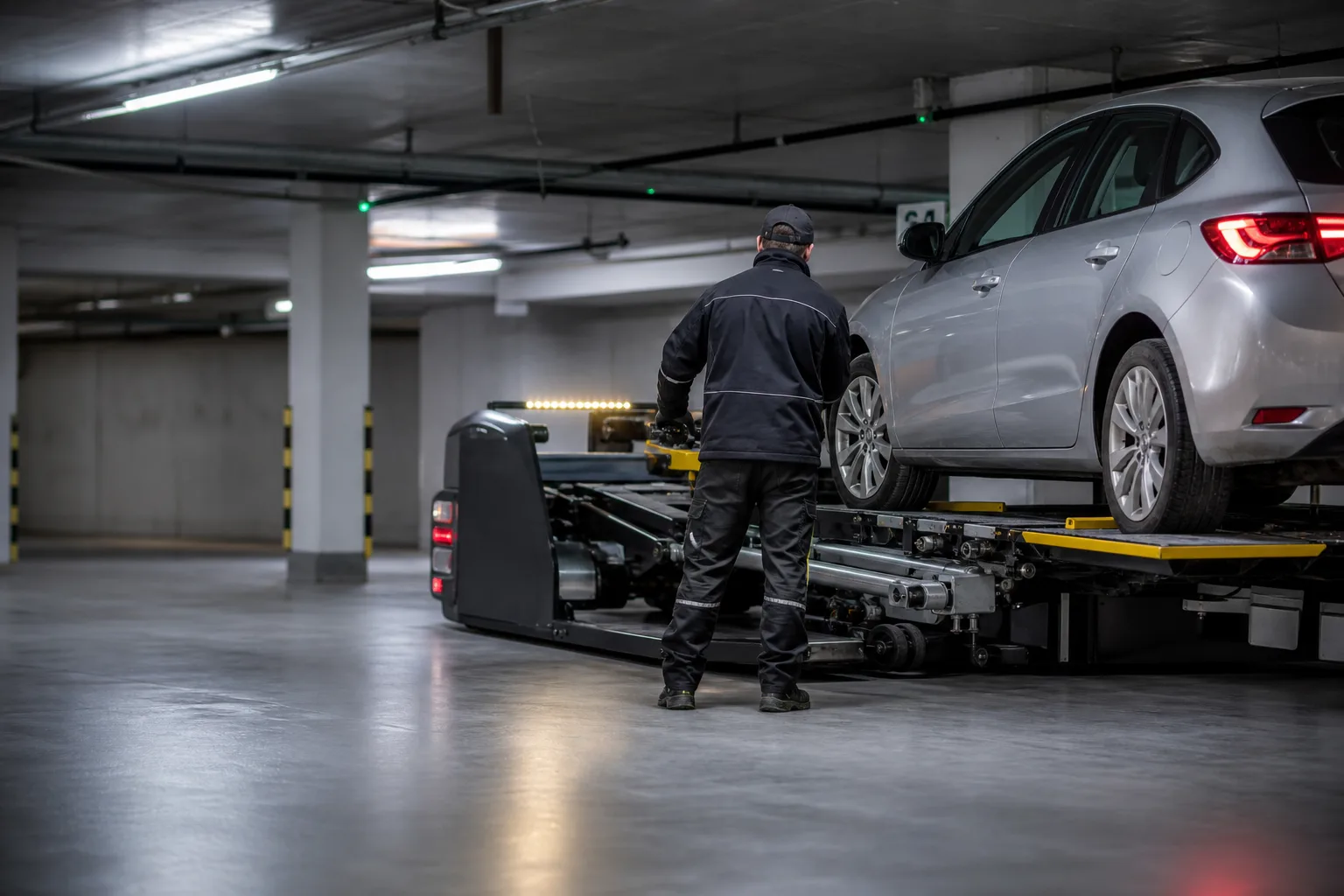 Dépanneuse surbaissée pour remorquage en parking souterrain en PACA